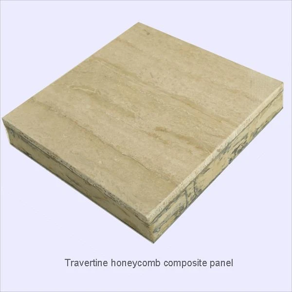 Painel composto de favo de mel de travertino